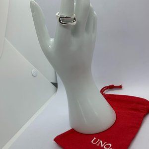 UNO de 50 RING UNO PLANET RING unique square-link design silver-plated size 8